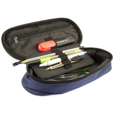 kangaro Schlamper-Etui oval aus Polyester dunkelblau