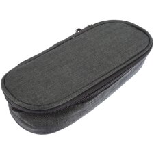 kangaro Schlamper-Etui oval aus Polyester dunkelgrau