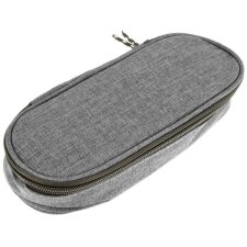kangaro Schlamper-Etui oval aus Polyester hellgrau
