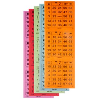 kangaro Bingokarten-Set 5 x 100 Stück á 100 Blatt farbig sortiert