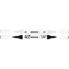 Kores Acrylmarker Duo 2 Spitzen schwarz / weiß