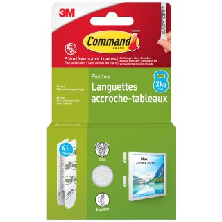 3M Command Bilder-Montagestreifen Strips Größe: S weiß 4 Sets à 2 Streifen