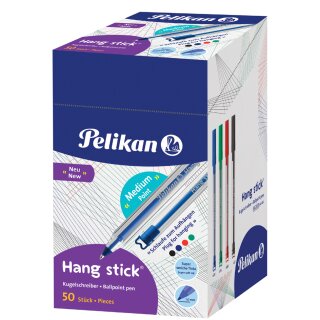 Pelikan Kugelschreiber Hang stick farbig sortiert 50 Stück