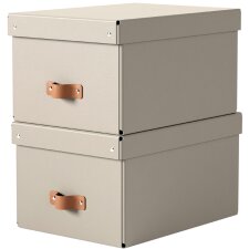 LEITZ Aufbewahrungsbox-Set Puro Karton 17 Liter beige