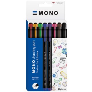 Tombow Fineliner MONO drawing pen 8er Etui