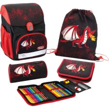 EBERHARD FABER Schulranzen-Set EFAlino Drachen 4-teilig