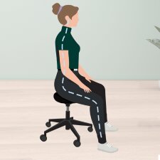 LEITZ Ergo Sitzhocker mit Rollen und Komfortsitz schwarz