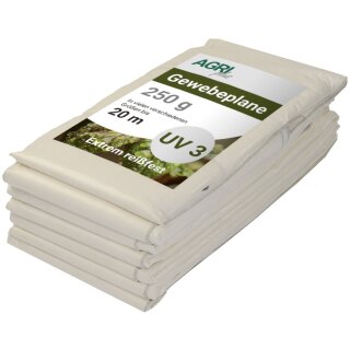 AGRIplus Gewebeplane mit Ösen 4 x 6 m weiß 250 g/qm
