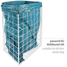 HYGOCLEAN Abfallkorb Drahtgestell 60 Liter weiß
