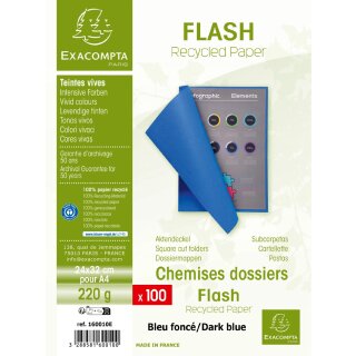EXACOMPTA Aktenmappe "Flash 220" A4 Karton dunkelblau 100 Stück