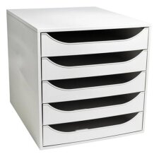 EXACOMPTA Schubladenbox ECOBOX 5 Schübe grau / grau