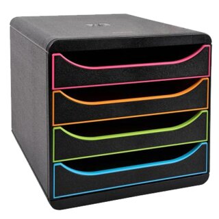 EXACOMPTA Schubladenbox BIG-BOX Plus 4 Schübe harlekin