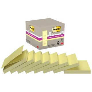 Post-it Haftnotizen super sticky Recycling z-notes gelb