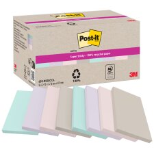 Post-it Haftnotizen super sticky Recycling notes Pastell