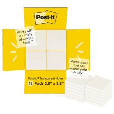 Post-it Haftnotizen transparent notes farblos 73 x 73 mm...