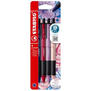 STABILO Druckkugelschreiber pointball NatureCOLORS 4er Etui