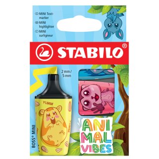 STABILO Textmarker BOSS MINI Animal Vibes 3er Kartonetui