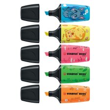 STABILO Textmarker BOSS MINI Animal Vibes 5er Kartonetui