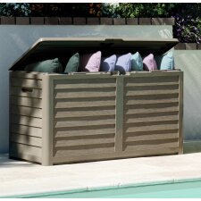 EDA Gartenbox BAYA 420 Liter in Holzoptik anthrazit