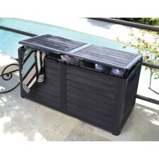 EDA Gartenbox BAYA 420 Liter in Holzoptik anthrazit
