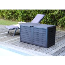 EDA Gartenbox BAYA 420 Liter in Holzoptik braun