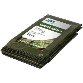 AGRIplus Gewebeplane mit Ösen 5 x 8 m grün 100 g/qm