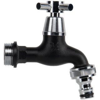 Bradas Wasserhahn 3/4" mit Kugelventil mattschwarz