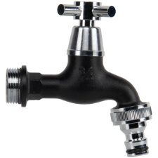 Bradas Wasserhahn 3/4" mit Kugelventil mattschwarz