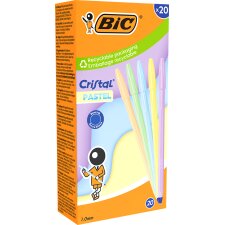 BIC Kugelschreiber Cristal Pastel Strichfarbe: blau 20er