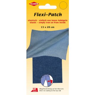 KLEIBER Flexi-Patch von innen Anbügeln jeans mittelblau