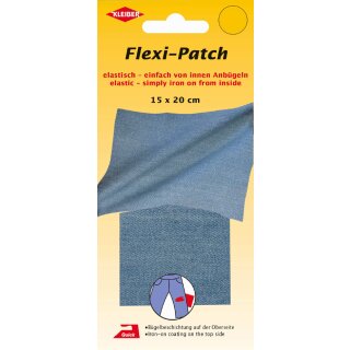 KLEIBER Flexi-Patch von innen Anbügeln jeans hellblau