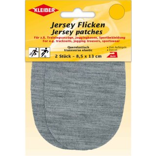 KLEIBER Jersey-Bügelflicken 85 x 130 mm hellgrau-meliert 2 Stück