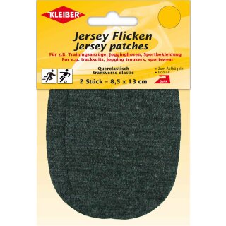 KLEIBER Jersey-Bügelflicken 85 x 130 mm dunkelgrau-meliert 2 Stück