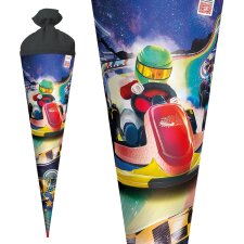 ROTH Schultüte "Kart Race" rund 700 mm Folie