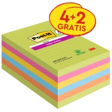 Post-it Haftnotizen super sticky notes liniert 101 x 152...