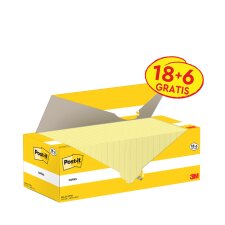 Post-it Haftnotizen notes 76 x 76 mm gelb 24 Blöcke...