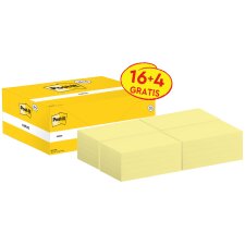 Post-it Haftnotizen notes 127 x 76 mm gelb 20 Blöcke...