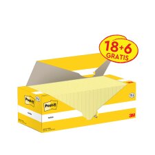 Post-it Haftnotizen notes 127 x 76 mm gelb 24 Blöcke...