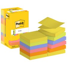 Post-it Haftnotizen z-notes 76 x 76 mm Neonfarben 12...