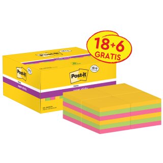Post-it Haftnotizen super sticky notes 47,6 x 47,6 mm 24 Blöcke á 90 Blatt
