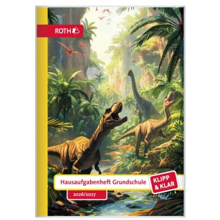 ROTH Hausaufgabenheft Klipp & Klar "Dino Dschungel" DIN A5