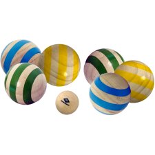 SCHILDKRÖT Holz Boccia-Set 6 Kugeln + Zielkugel
