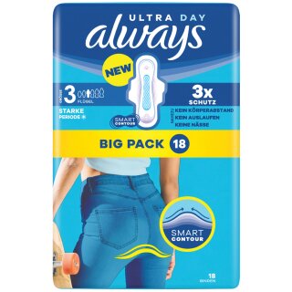 always Damenbinde Ultra Day Long Plus mit Flügeln BigPack