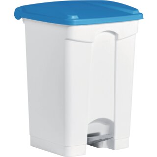 helit Tret-Abfalleimer "the step" 45 Liter weiß/blau