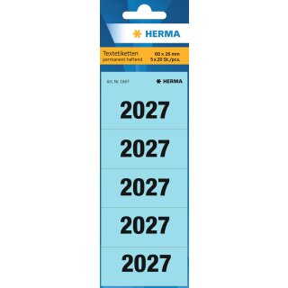 HERMA Ordner-Inhaltsschild "2027" 60 x 26 mm blau 100 Etiketten