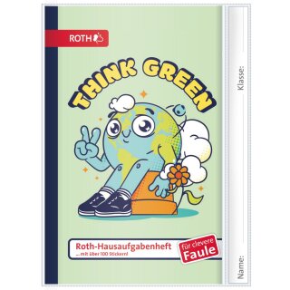 ROTH Hausaufgabenheft Teens für clevere Faule Go Green DIN A5