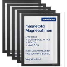 magnetoplan Magnetrahmen magnetofix A4 schwarz 5 Stück