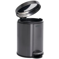 Rubbermaid Tret-Abfalleimer rund 6 Liter dunkelgrau aus...