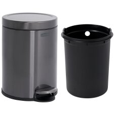 Rubbermaid Tret-Abfalleimer rund 6 Liter dunkelgrau aus...