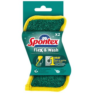 Spontex Reinigungsschwamm Flex & Wash 2er Pack